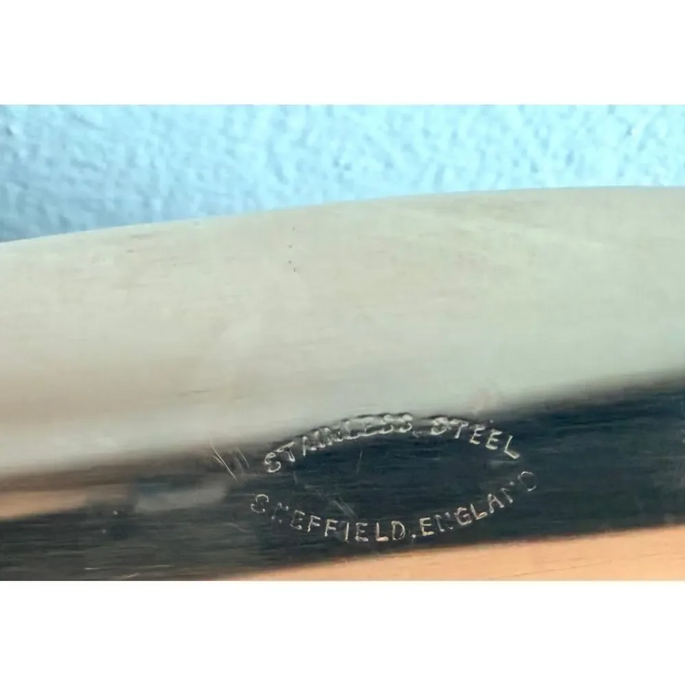Vintage Sheffield England Stainless Cake Knife Mother of Pearl Handle Pie Server